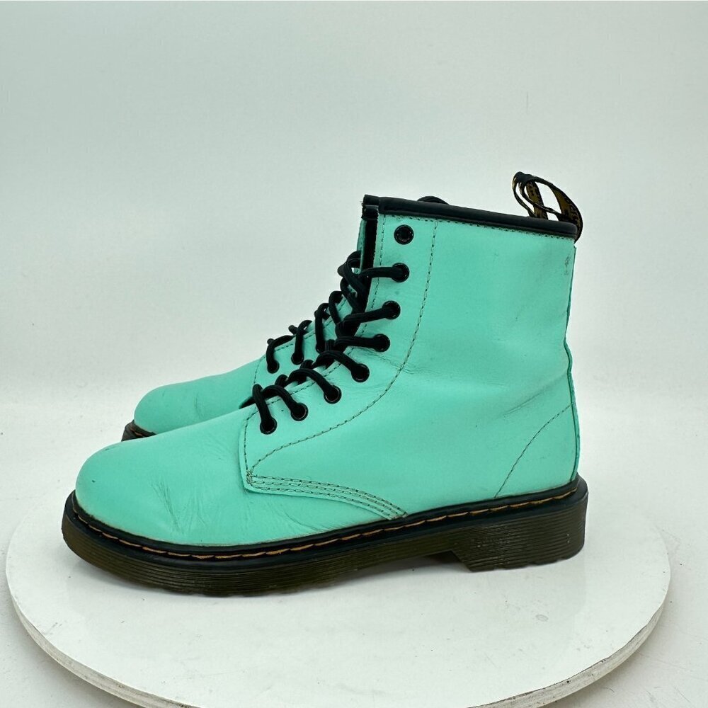 Dr. Martens 1460 J Women Size 5 Peppermint Green Leather 8 Eye Combat Boots